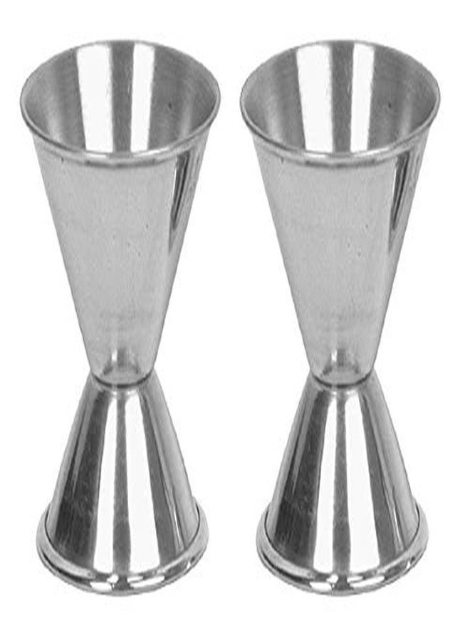 Dynore Stainless Steel Set of 2 Double Sided Jigger/Peg Measure 30 Ml & 60 ml